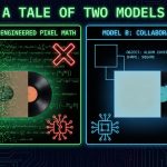 Split screen comparison showing ChatGPT's over-engineered pixel code failure versus Gemini's collaborative logic success for classifying vinyl records and album covers